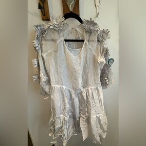 Floral Grey Tea Washed Women's Top